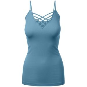 Zenana Lattice Tank Top Titanium